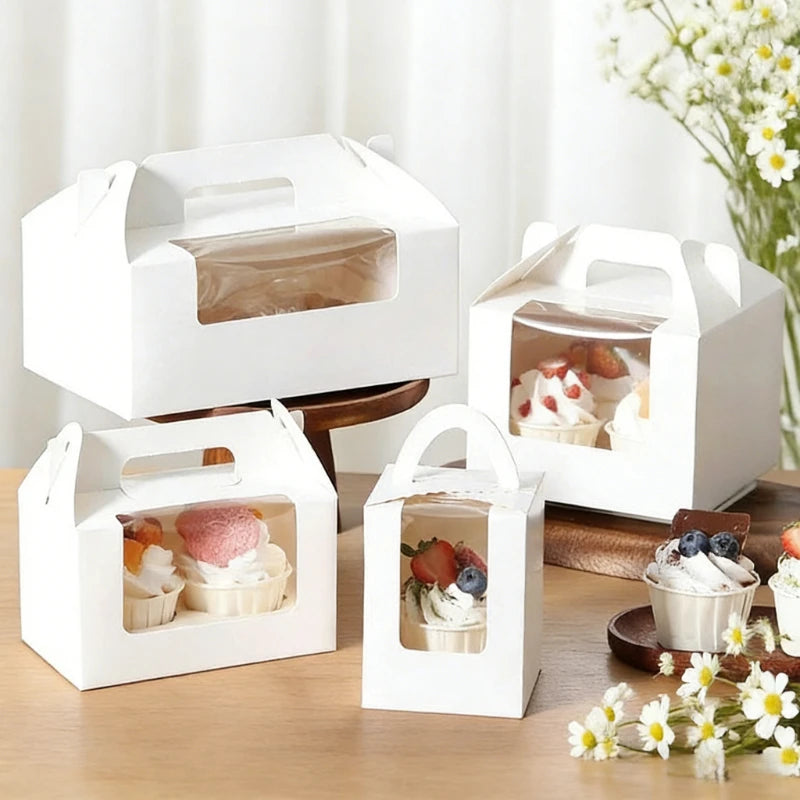 Factory Direct Wholesale Eco-Friendly Food Grade Disposable Packaging Boxes Hand-Held Paper Cup Cakes Muffins Recycled Materials