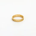 Joolim Link Chain Finger Rings Stainless Steel for Women Gold Plated Geometric Eternity Band Rings Bubble Wrap+opp Bag 6.78