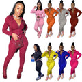 Womens Fleece 2 Piece Outfits Sweatsuit Crop Hooded Pullover Sweatshirt Top Straight Female Jogger Sweatpants Tracksuits Set