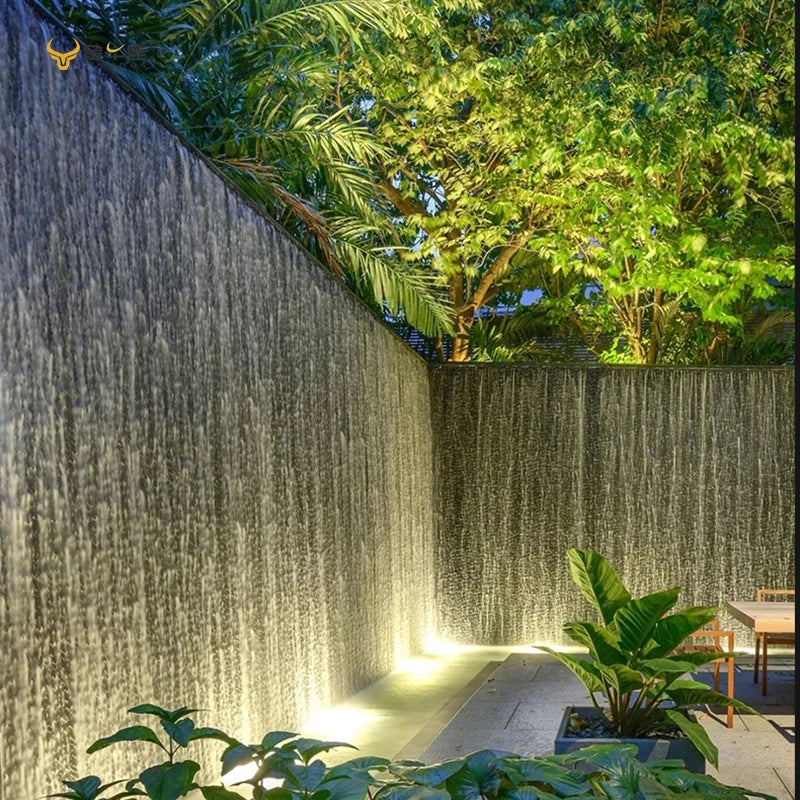 JNZ Stainless Steel Outdoor/Indoor Waterfall Fountain Solar Pump Cute Design IP68 Waterproof for Gardening Swimming Pool