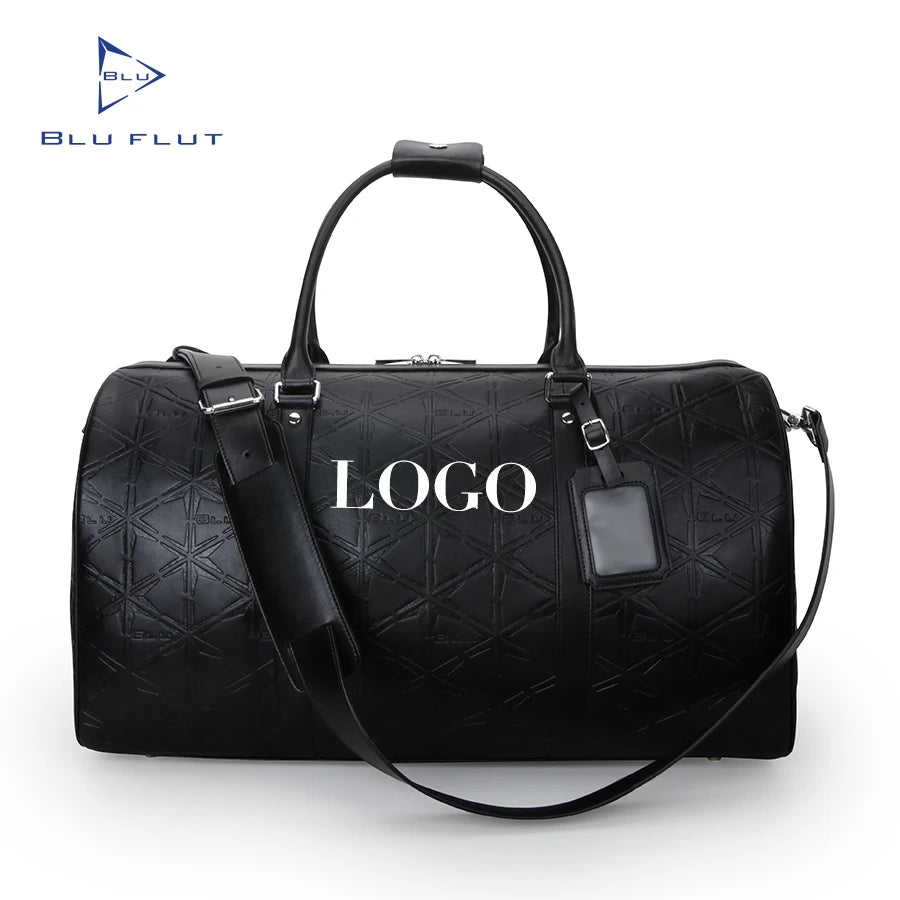 Bluflut Weekend Travel Duffle Bag Custom Logo PU Leather Zipper Closure High Quality Unisex Fashion