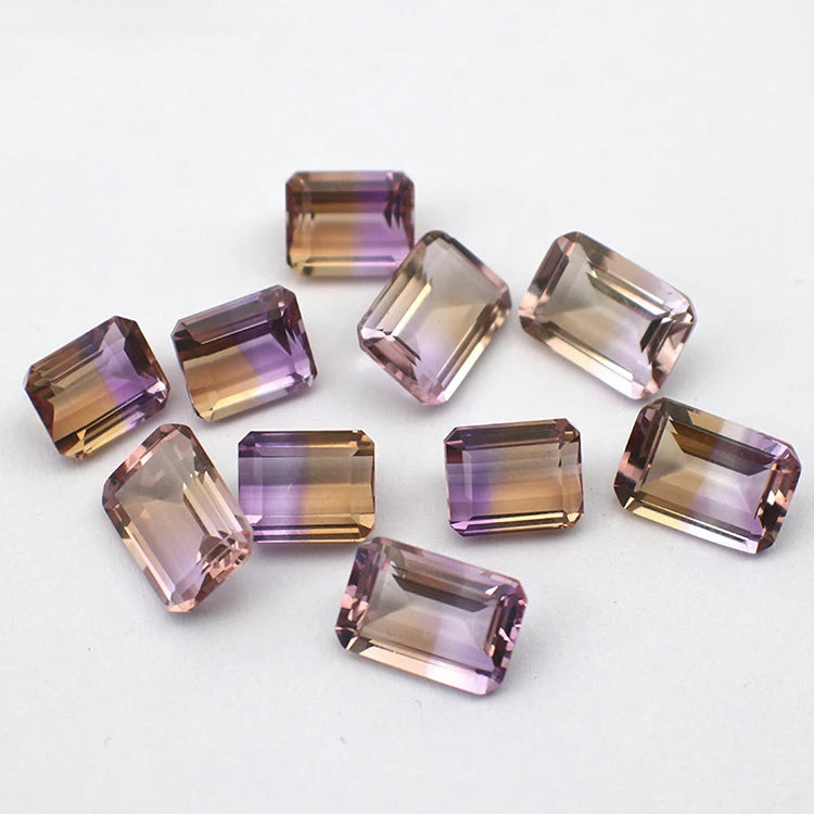 SGARIT Jewelry Wholesale Manufacturer Emerald Cut Natural Ametrine Loose Gemstone Custom 14K 18k Gold Jewelry Ametrine Crystal
