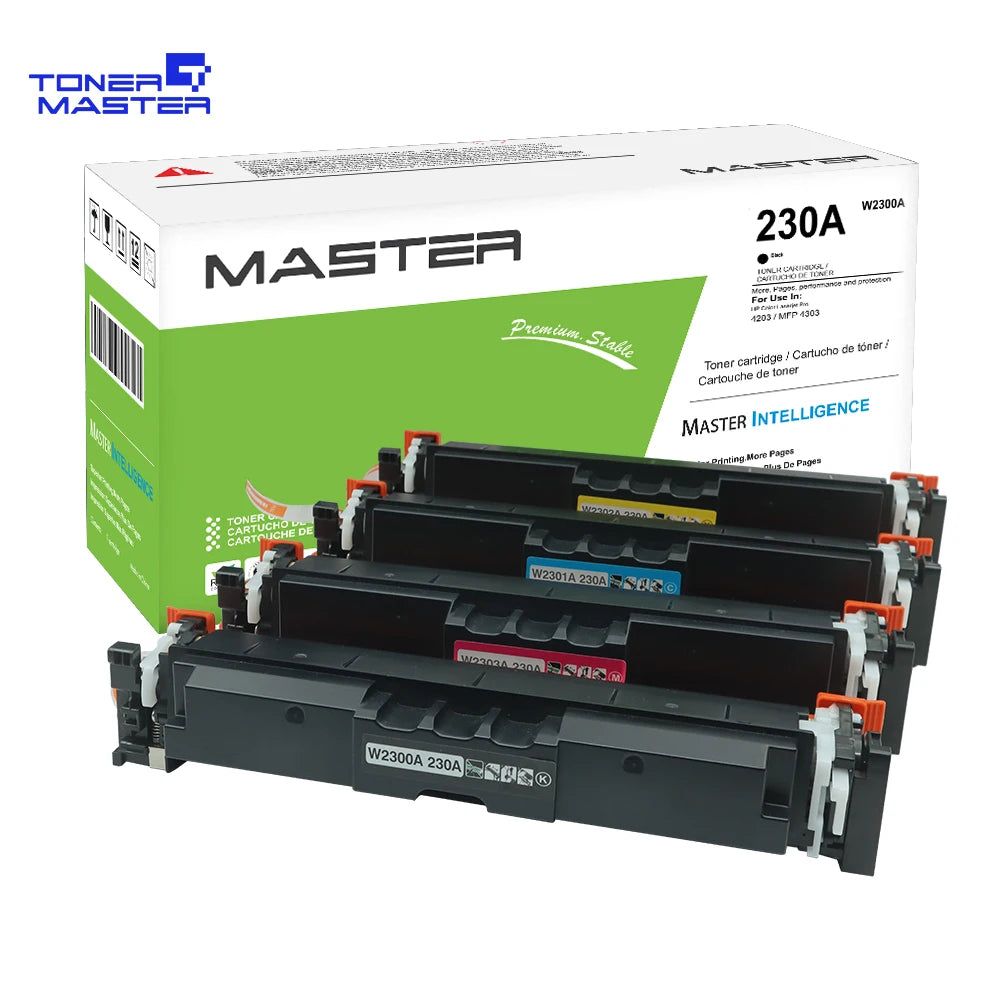 HP Laser Pro 4203 MPF4303 Compatible Master New Color Toner Cartridge W2300A W2301A W302A W2303A 230A