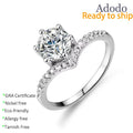 Ready to Ship Women's 925 Sterling Silver Six Claws Classic 1-carat Moissanite V-shape Fashion Ring As Wholesale Price