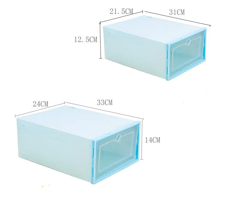 Foldable Plastic Shoe Storage Box Front & Side Drop Front Foldable Rectangular Shape Injection Technics