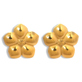 2024 Chunky Earrings Set Stainless Steel 18k Plated Flower Earrings Women Hypoallergenic Cute Earrings for Girls