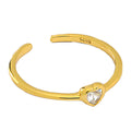 Fine 18k Gold Heart Zircon Rings for Women 925 Sterling Silver Fashion Girls Gemstone Adjustable Ring Designer Custom Jewelry