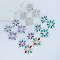 Statement Hollow Crystal Floral Women Earrings Colorful Rhinestone Flower Earrings Luxury Jewelry