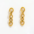 JOOLIM  High End 18K Gold Plated Link Chain Earring Stainless Steel Earrings Gold Jewelry New