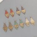 Bohemian Trendy Square Seed Beads Dangle Huggie Earrings for Women Polychromatic Rhombus Fringed Design