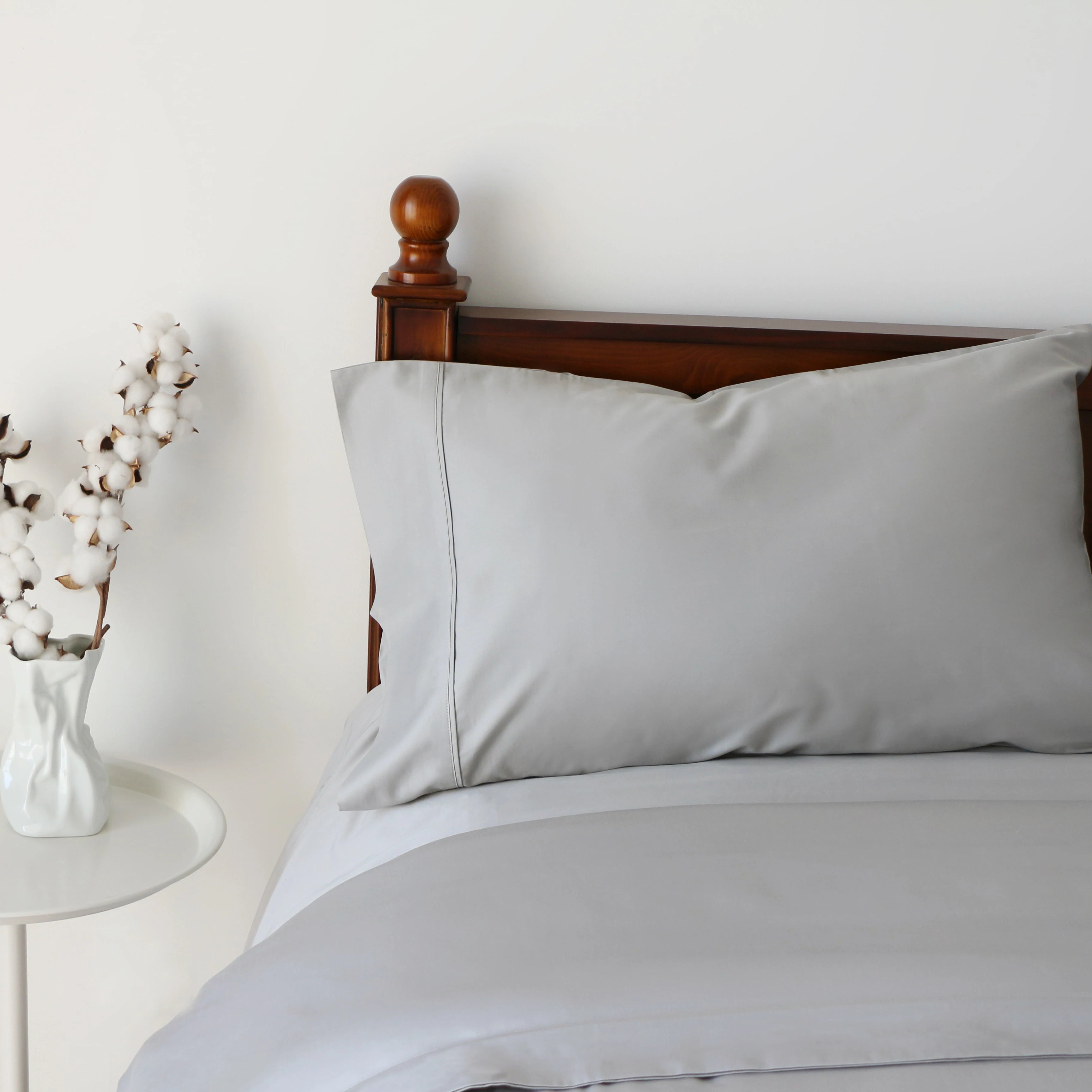 Ready to Ship Pillowcase Home Hotel 65% Bamboo 35% Cotton 400T Grey Color Pillow Case Pair Piping Workmanship Bedding Pillowcase