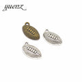 YuenZ Antique Silver Color Metal Alloy Football Charms Pendants Necklace Beads for DIY Big Hole Beads Bracelets Charms J125