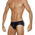 GZFZ-UXH050 Men's Black Triangle Bikini Side Mesh Splicing Triangle Swimming Pants Beach Shorts Man's Brief Boxer