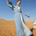 New Arabian Elegant Cardigan Outer Ladies Abayas  Hand-stitched Diamonds Kaftan Abaya Travel Vacation Long Muslim Burqa