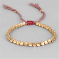 Unisex Handmade Tibetan Buddhist Braided Cotton Copper Beads Lucky Adjustable Rope Tassel Bracelet Bangle