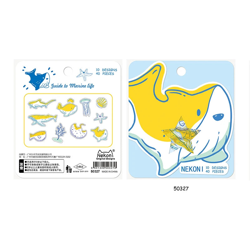 Nekoni Sticker Flakes Stickers Pack Kawaii Kids Decal Decorative Cute Decals Adhesive Decals for Animal Custom Sticker