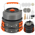 Portable Outdoor Wholesale Tableware Cookset Cooking Kit Pan Bowl Kettle Pot Hiking BBQ Picnic Equipment Camping Cookware Set