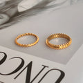 2026 Dazan New Ins 18k Gold Plated Stainless Steel Tarnish Free Olive Leaf Goddess Ring Vintage Waterproof Jewelry for Women