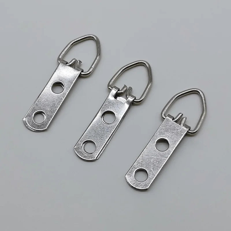 Eco-friendly D Ring Double-hole Iron Galvanized Silver Photo Album Picture Frame Hanger Wall Hook with Box for Home Use