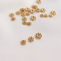 Snowflake 18K Gold Plated Snow Spacers No Fade Jewelry Findings Bulk Mardi Gras Beads for DIY Accessories and Making