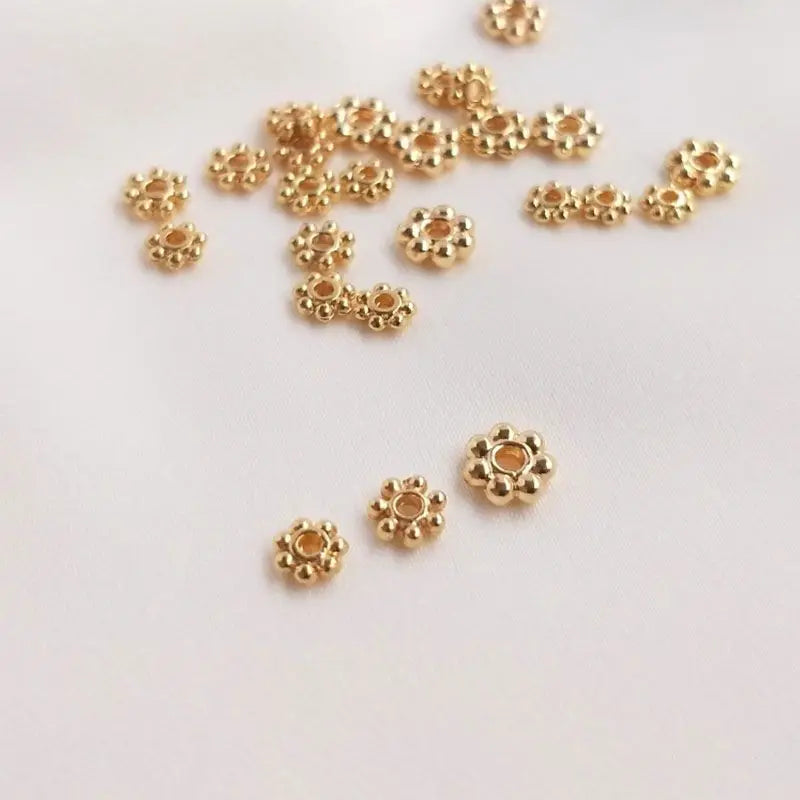 Snowflake 18K Gold Plated Snow Spacers No Fade Jewelry Findings Bulk Mardi Gras Beads for DIY Accessories and Making
