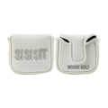 White Golf Headcover Custom Embroidery Printing Patch PU Leather Golf Mallet Putter Headcover