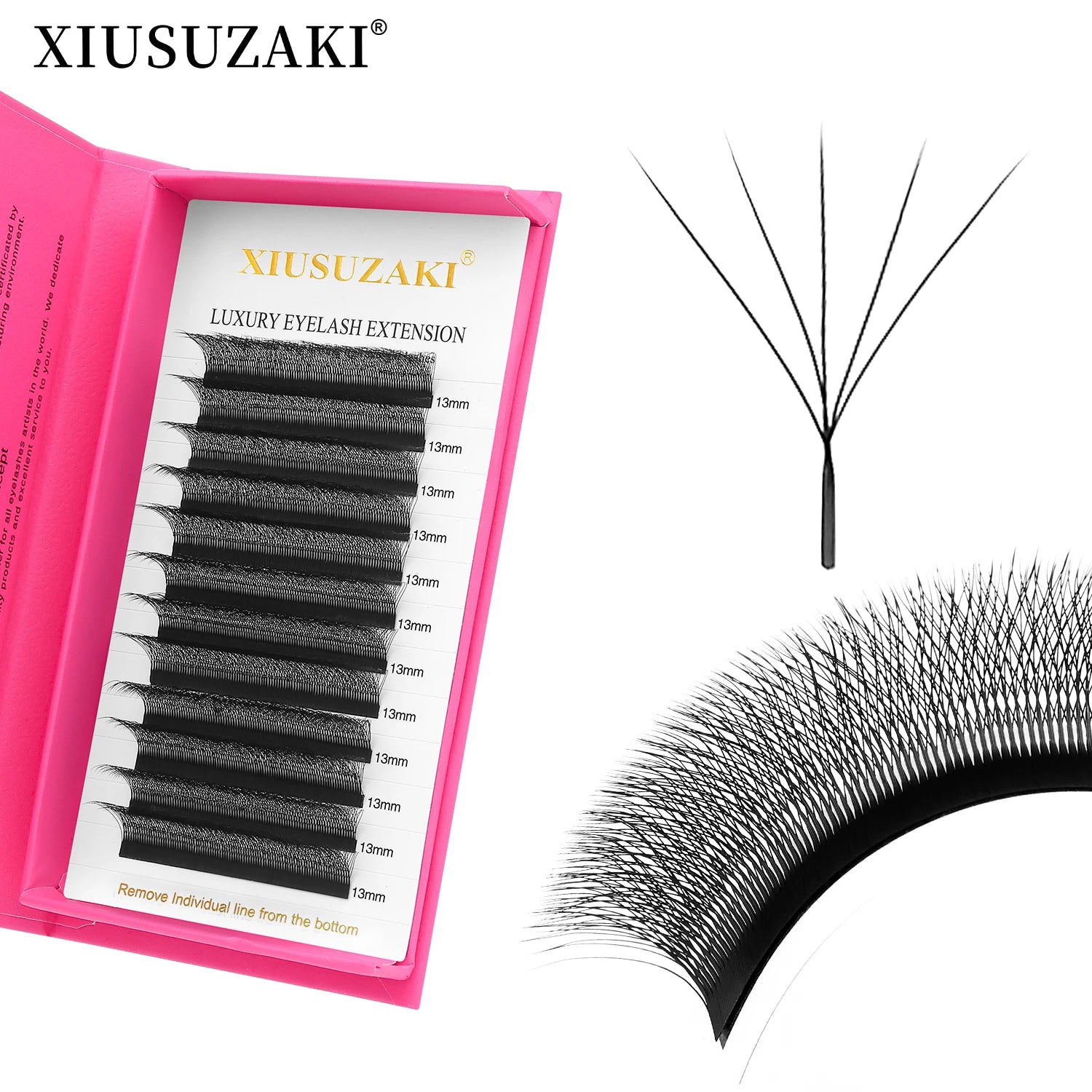 XIUSUZAKI Wholesale Private Label W-Shaped Eyelashes Mink False Eyelash Extensions Manufacturer 5D W Lash Extension