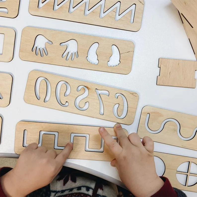 Montessori Educational Toys Learning to Write Writing Stencils Wooden Developing Hand Control Kids Toddler Gifts Eco Stencils