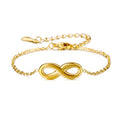 Wholesale Custom PVD 18K Gold Plated Stainless Steel Chain Link Infinity Love Sign 8 Bracelet for Women Girls