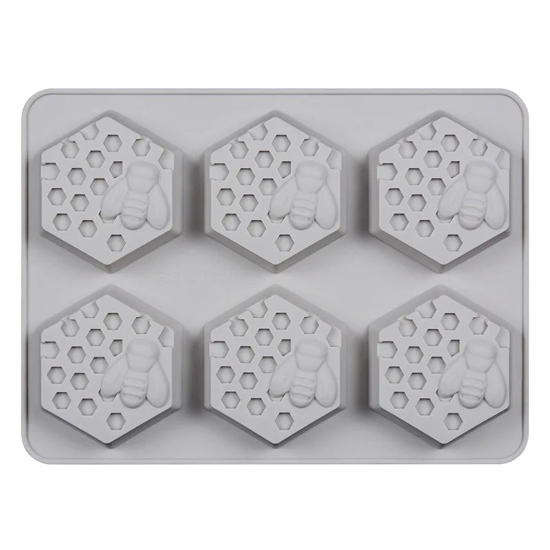Popular Non Stick 6 Holes Thick Heavy DIY Honeycomb Silicon Soap Mould Silicone Honeycomb Molds for Soaps Candle Making