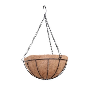 Wholesale Circular Coconut Clothes Iron Art Coconut Brown Flower Pots Hanging Baskets Hanging Baskets for Gardening