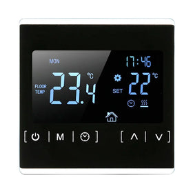 LCD Touch Screen Warm Floor Heating Room Thermostat Black Back Light Electric Gas Boiler Water Heating Temperature Controller