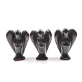 Huiying New Natural black obsidian Crystal Figurines Gemstone 2 inch angel Carving for Stone Angel Decoration Crafts