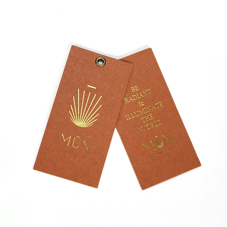 Luxury Custom Paper Hang Tags for Shoes and Garments Logo-Designed and Printed Embossed Swing Tag with String