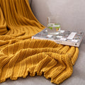 Air Condition Anti-static Solid Modern 100% Organic Cotton Eco-Friendly Wearable Knitted Sofa Towel Blanket