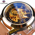Forsining Watch Mechanical Automatic Men Clock Casual Sport Tourbillon Men Watches Waterproof Leather Skeleton Male Wristwatches