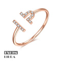 FX09 Libra 12 Zodiac Sign Custom Constellations Jewelry Moissanite Gold Plated Women 925 Sterling Silver Open Rings