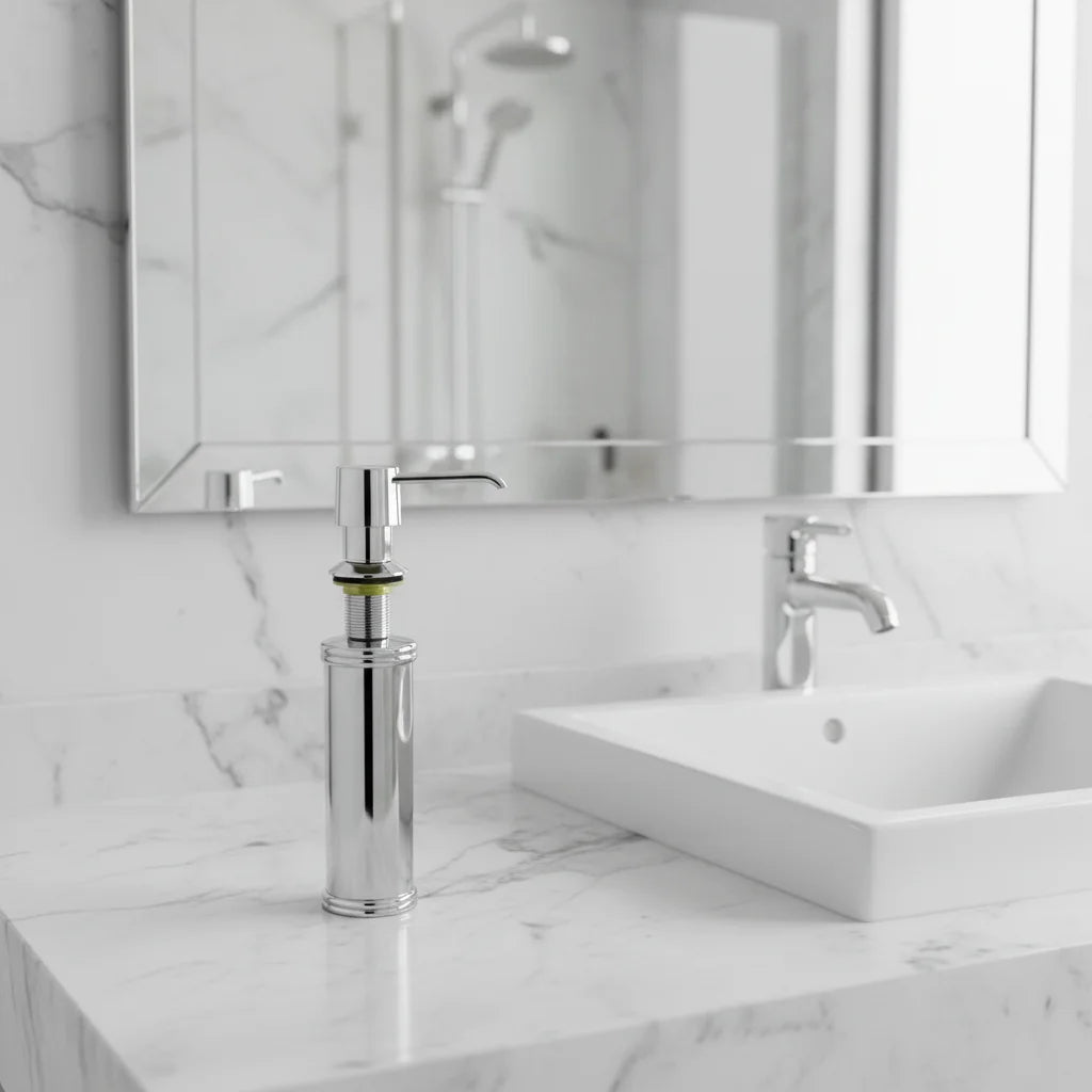 HOMEDEC 304 Stainless Steel Sink Soap Dispenser for Bathroom and Kitchen Modern Farmhouse Striped Style Hand