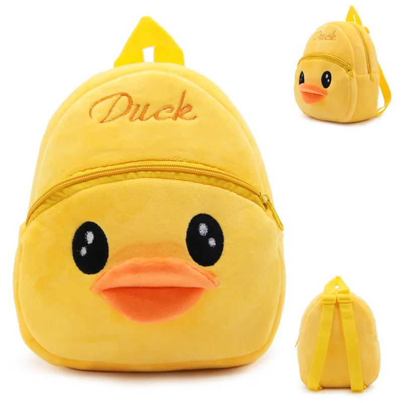 Customizable Cartoon Animal Pattern Cute Children's Soft Plush School Backpack 3pcs Lightweight Breathable