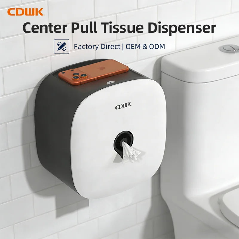 Commercial Custom logo Center Pull Paper Tissue Dispenser Wall Mounted Toilet Paper Roll Paper Dispenser for Public CD-8078