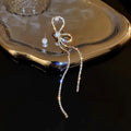Personalized Long Tassel Earrings Butterfly Crystal Ear Jewelry Exaggerated Rhinestone Bow Knot Tassel Earrings