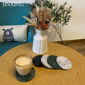 Custom Stocked Hexagon Stone Eco-Friendly Modern Coffee Tea Cocktail Beer Mug Coaster 10x10cm Drink Placemat Cup Mats Jin Star