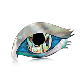 Vintage Natural Jewelry Women Dress Ladies Fashion ELegant Abalone Shell Eye Shape Brooches for Men Brooch Pin