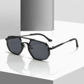 Fashion Geometric Double Bridge Eyewear Solar Metal Student Sunglasses Eyeglasses Color Shiny Sunglasses Label Eyeglasses