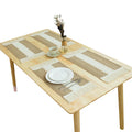 Eco-Friendly Cotton Linen Tableware Mats Set New Wholesale Woven Color Block Striped Tassel Bowl Mats Home Decorations