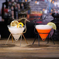 Hand-blown Lead-free Crystal Glass champagne Glass V Shaped Cocktail Glass Customized Logos