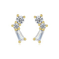CZCITY 925 Woman Tops Fashionable Silver Earrings Delicate Jewelry Small Korean Cubic Zirconia Stud CZ Designer Earrings