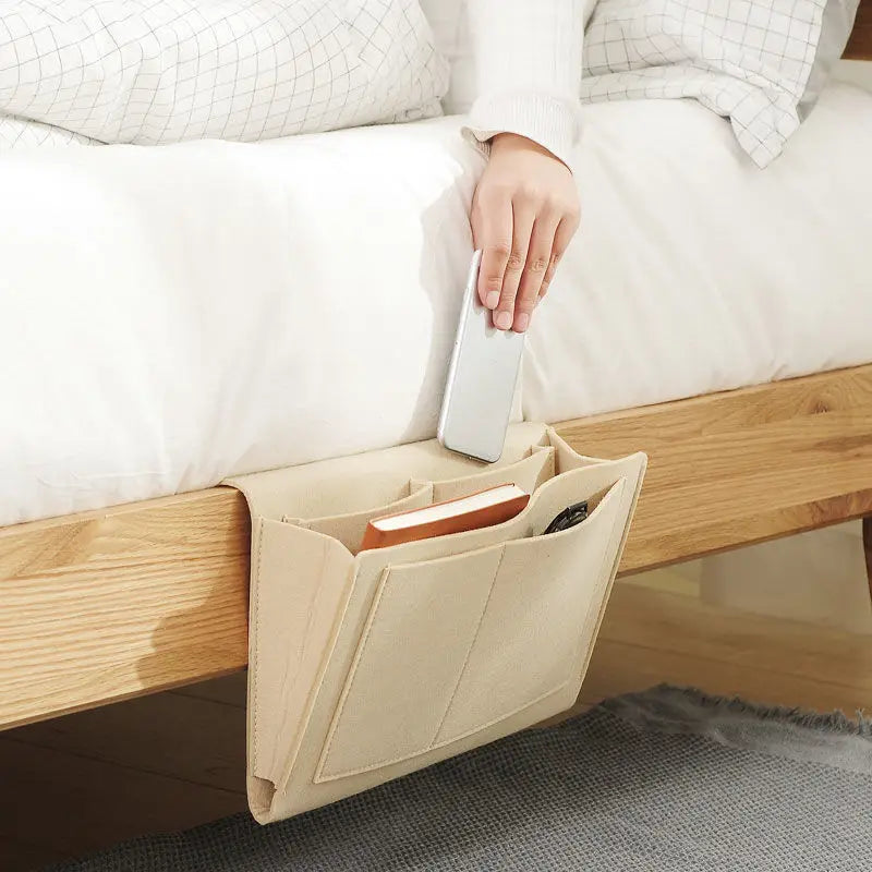 New Sofa TV Remote Control Hanging Caddy Bedside Storage Bag with Pockets Hanging Organizer