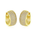 LUOTEEMI New Design Gold Plated CZ Huggie Clip Stud Earring of Double Color for Party Jewelry