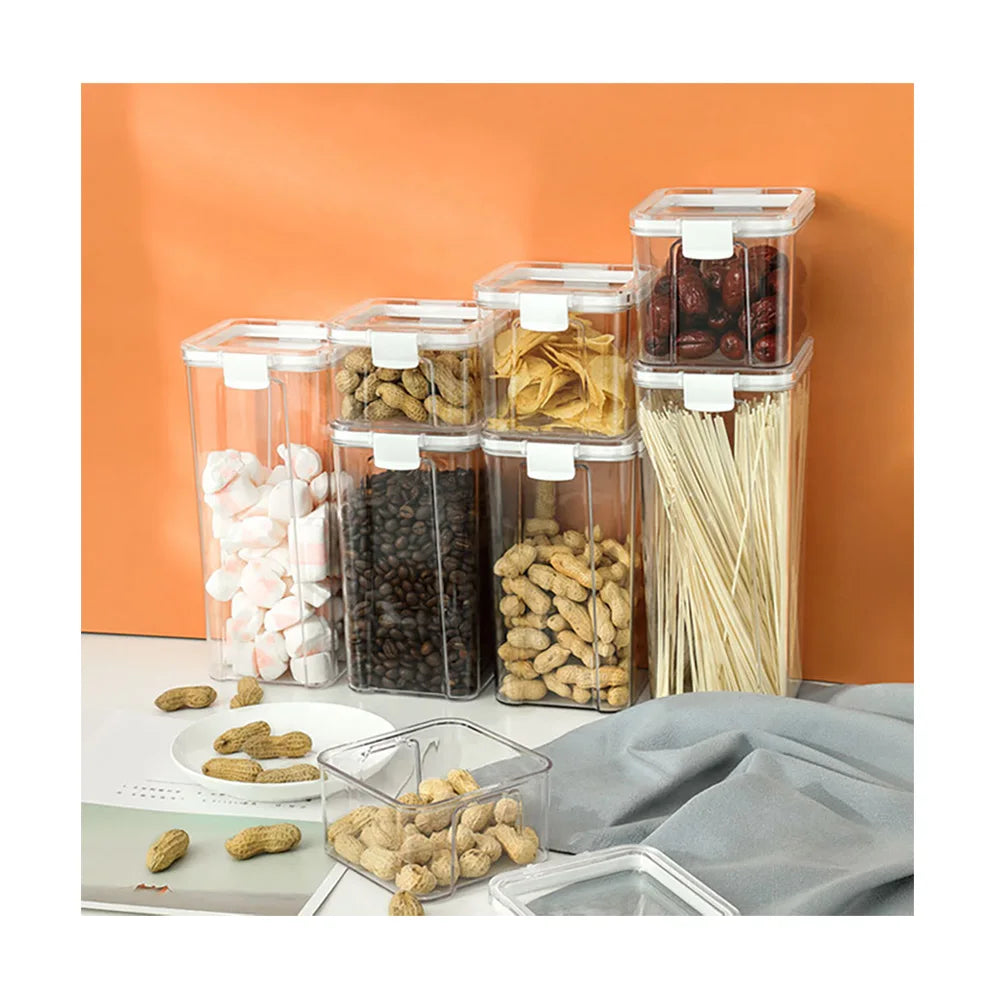 BPA-Free Clear Cereals Container Airtight Plastic Pet Food Storage Can for Kitchen & Pantry for Lunch Box Packing